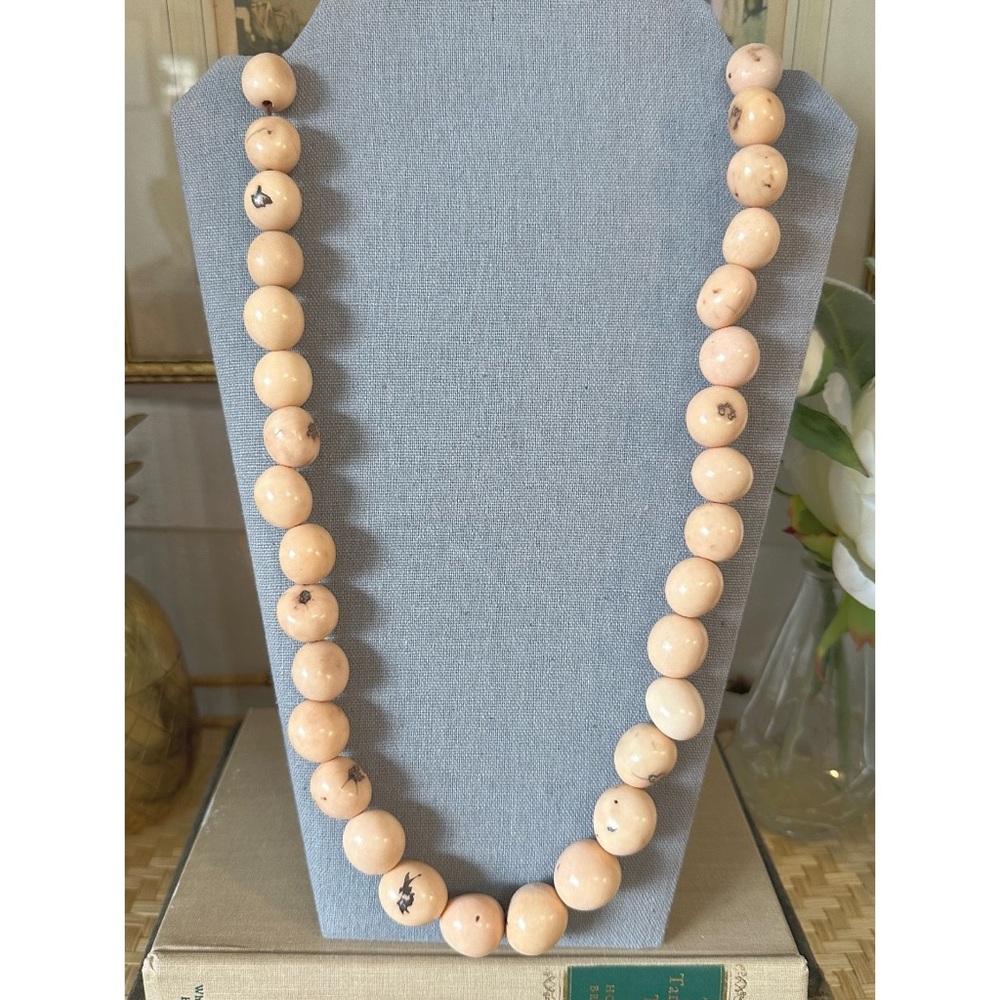 Noonday Collection beaded necklace, possibly made from tagua nuts or shell